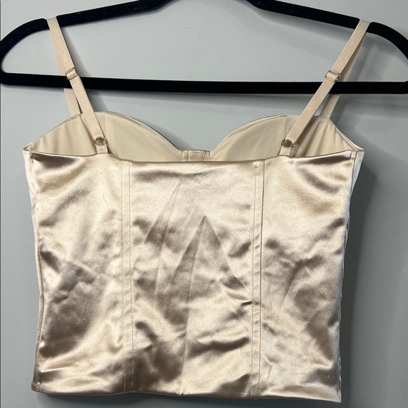 NWT Express Women's Chic Shimmering Cream‎ Bustier Tank Crop Top Size Small - Picture 5 of 7